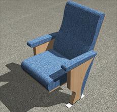 مدل سه بعدی از صندلی تاشو آمفی تئاتر - فایل اتوکد